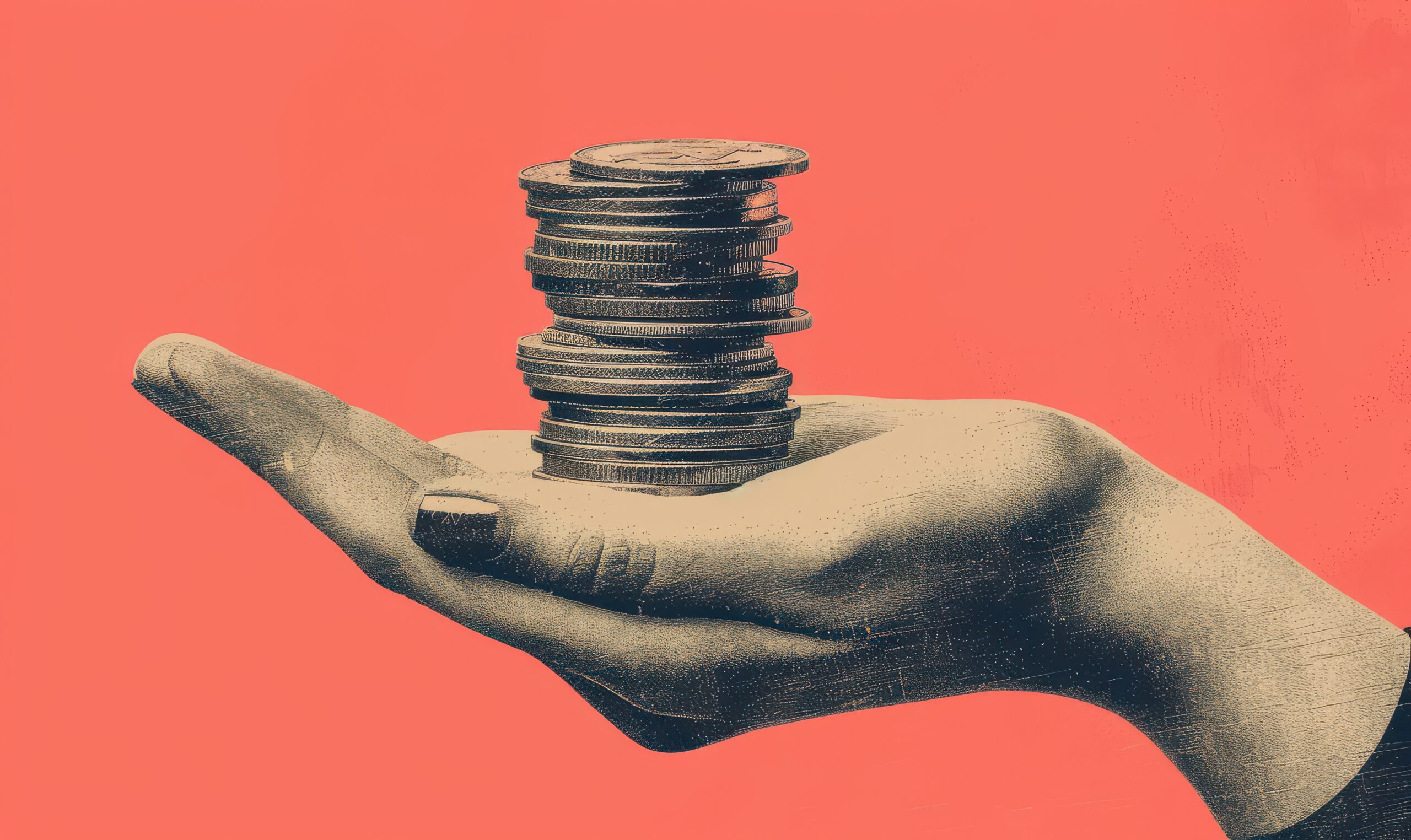 a hand holding a stack of coins representing co-op funds